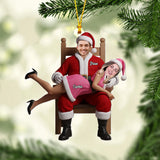 Funny Christmas Couple - Personalized Couple Transparent Ornament