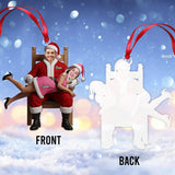Funny Christmas Couple - Personalized Couple Transparent Ornament