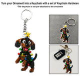 Cute Christmas Block Dog - Personalized Dog Custom Shaped Ornament