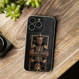 Black King - Personalized African American 3D Embossed Leather Phone Case