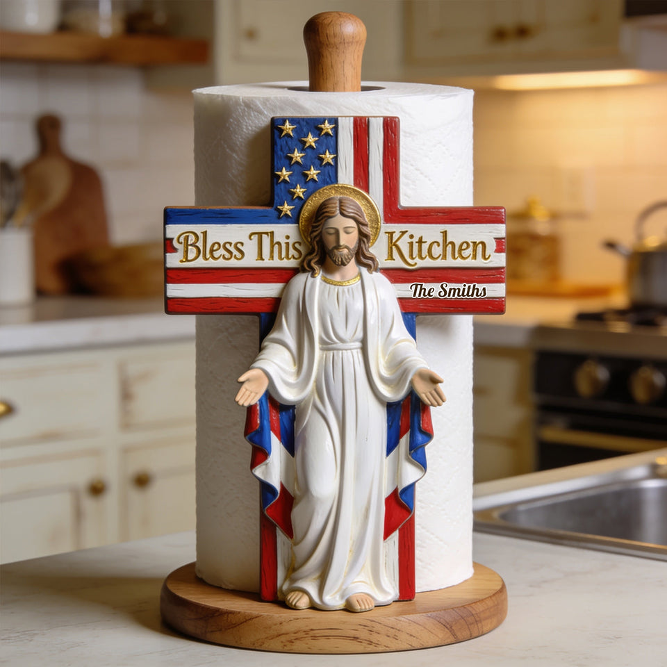 Bless This Kitchen - Personalized Christian Paper Towel Stand