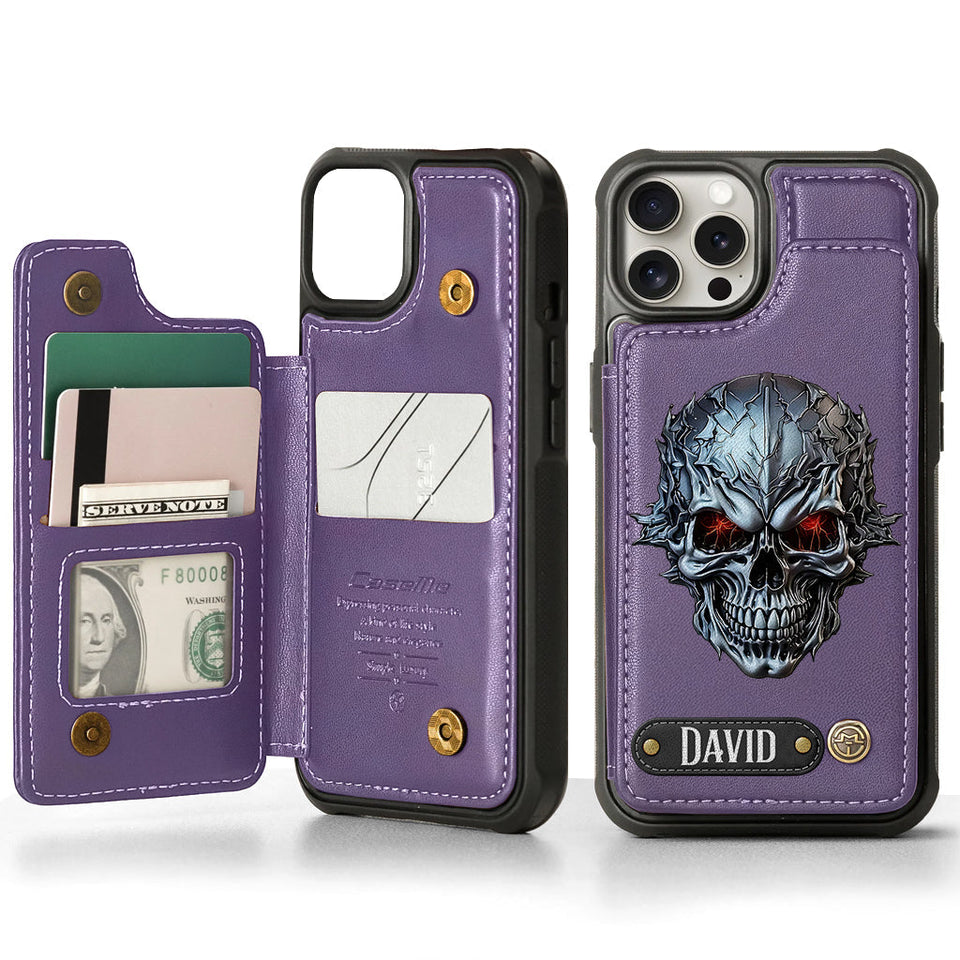 Cool Skull - Personalized Skull Wallet Phone Case