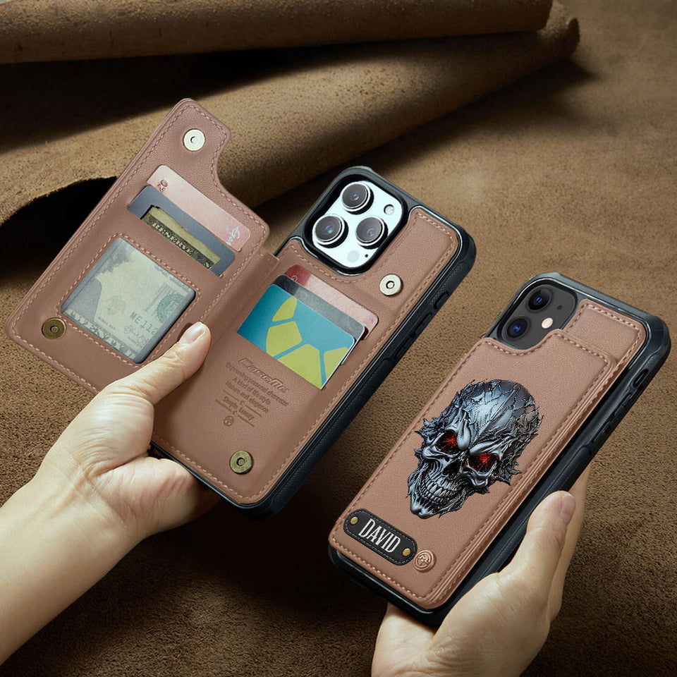 Cool Skull - Personalized Skull Wallet Phone Case