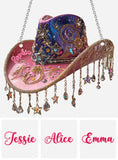 Beautiful Cowboy Hat - Personalized Cowgirl Window Hanging Suncatcher Ornament