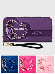 Best Mom Grandma Nana Ever - Personalized Mother Leather Long Wallet