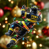 Holiday Rescue - Personalized Firefighter Ornament