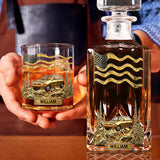 Cool Gift For Car Lover - Personalized Car Lover Whiskey Decanter Set