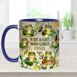 Just A Girl Who Loves Frogs - Personalized Frog Set Accent Mug with Acrylic Stirrers