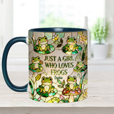 Just A Girl Who Loves Frogs - Personalized Frog Set Accent Mug with Acrylic Stirrers