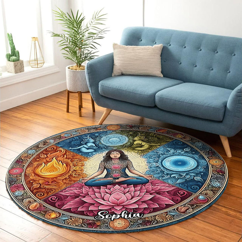 Meditation - Personalized Yoga Round Rug
