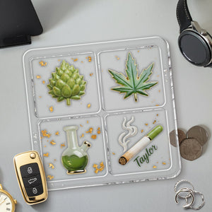 Green Magic Leaf - Personalized Weed Catch-All Tray