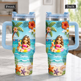 Any Photo Summer Vibes - Personalized Sea Lover Tumbler With Plush Charm