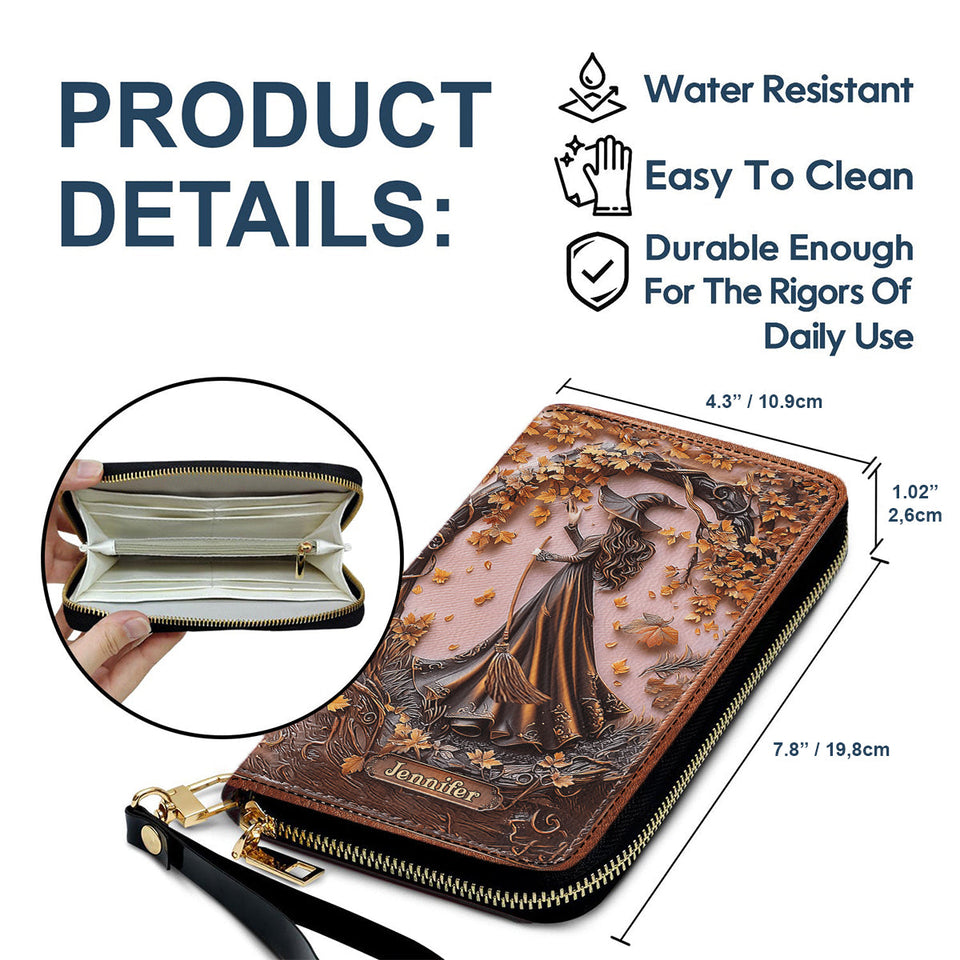 Beautiful Witch - Personalized Witch Leather Long Wallet