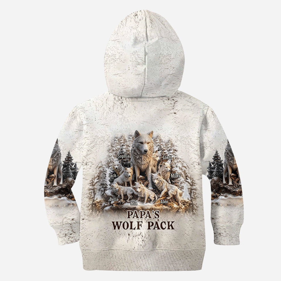Papa Wolf Pack - Personalized Father All Over Shirt