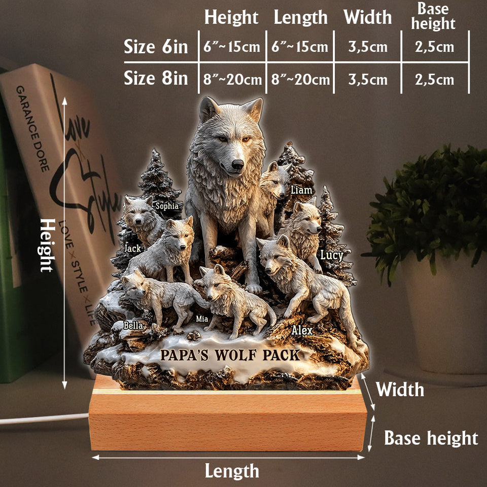 Papa's Wolf - Personalized Father Custom Shaped Acrylic Plaque
