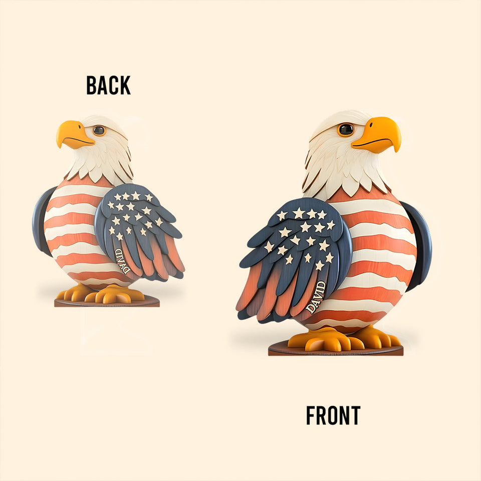 Stars And Stripes - Personalized Bald Eagle Custom Shaped Acrylic Plaque