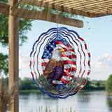 Patriotic Eagle - Personalized Bald Eagle Wind Spinner