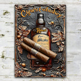 Cigar & Whiskey - Personalized Whisky Rectangle Metal Sign