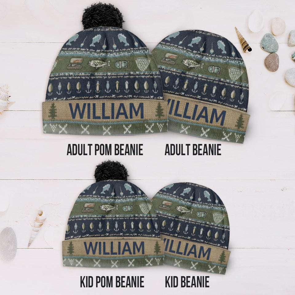 Hooked on Fishing - Personalized Fishing Beanie Hat