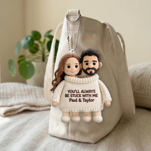 Always Stuck With Me - Personalized Couple Plush Keychain