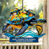 Mom, Thank For Always Having Out Back - Personalized Mother Window Hanging Suncatcher Ornament