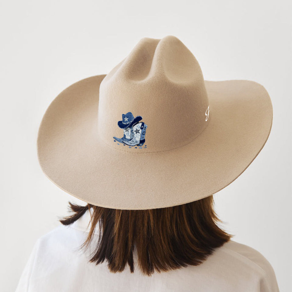 Cowgirl Boots - Personalized Cowgirl Wide Brim Cowboy Hat