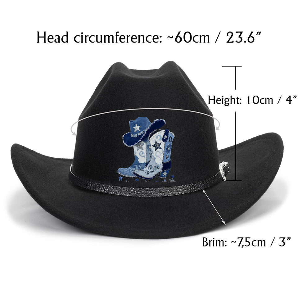 Cowgirl Boots - Personalized Cowgirl Wide Brim Cowboy Hat