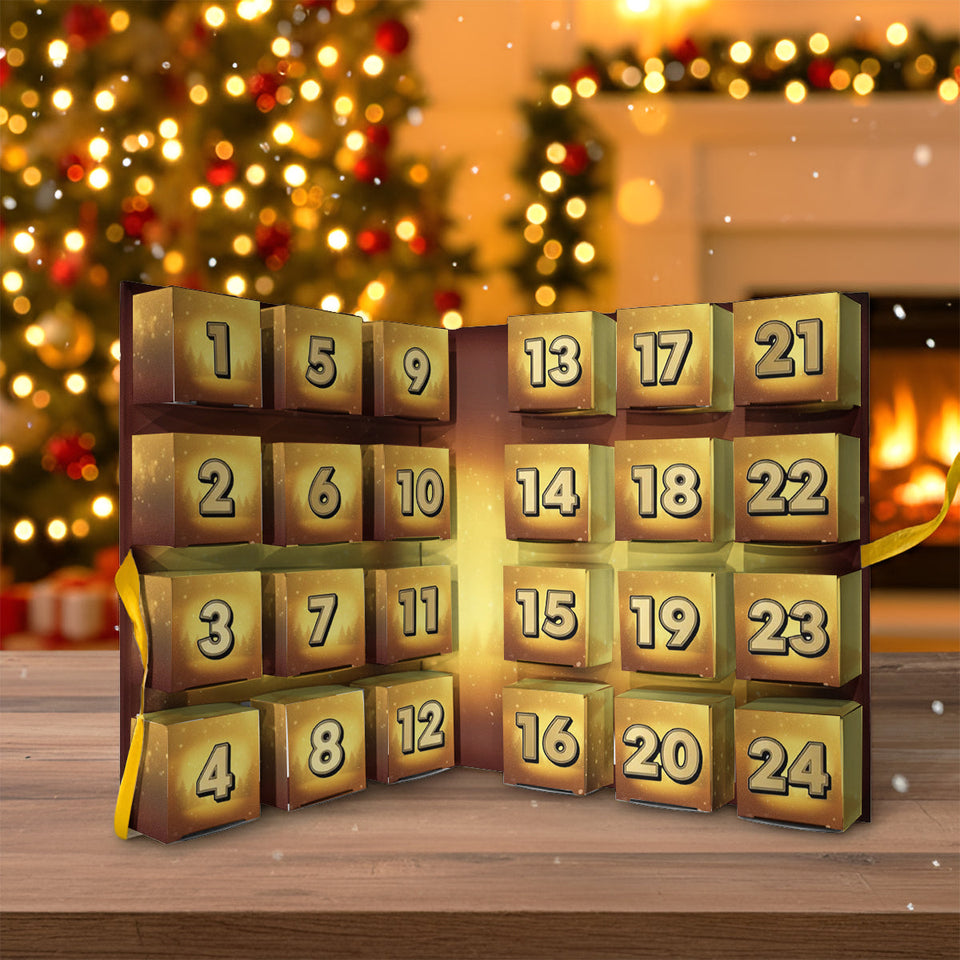 Highland Cow Advent Calendar 2025 - Highland Cow Folded Advent Calendar With Ornaments