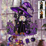 Beautiful Witch - Personalized Witch Window Hanging Suncatcher With Charms