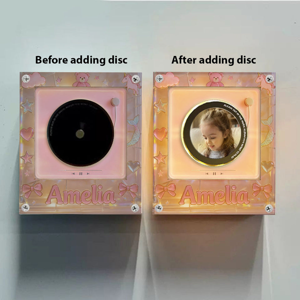 Night Story Telling For Kids - Personalized Kid Rotating Music Magnet With Light