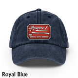 Due Fire Department Hat - Personalized Firefighter Washed Denim Cap