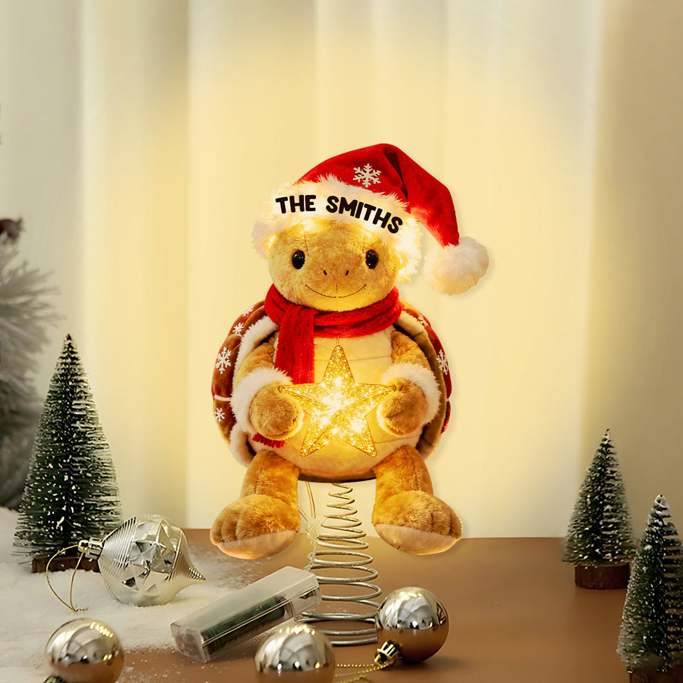 Merry Christmas - Personalized Turtle LED Light Tree Topper