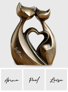 Anniversary Gifts Couple Cat - Personalized Couple Custom Shaped Wood Plaque