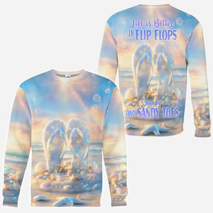 Life Is Better With Flipflops - Personalized Sea Lover All Over Shirt