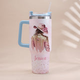 Cowgirl Spirit - Personalized Cowgirl Tumbler With Handle