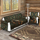 Native American Wolf - Personalized American Indian Quilted Sofa/Couch Cover
