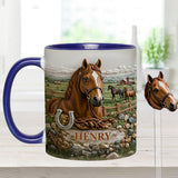 Horse Lover Gift - Personalized Horse Set Accent Mug with Acrylic Stirres