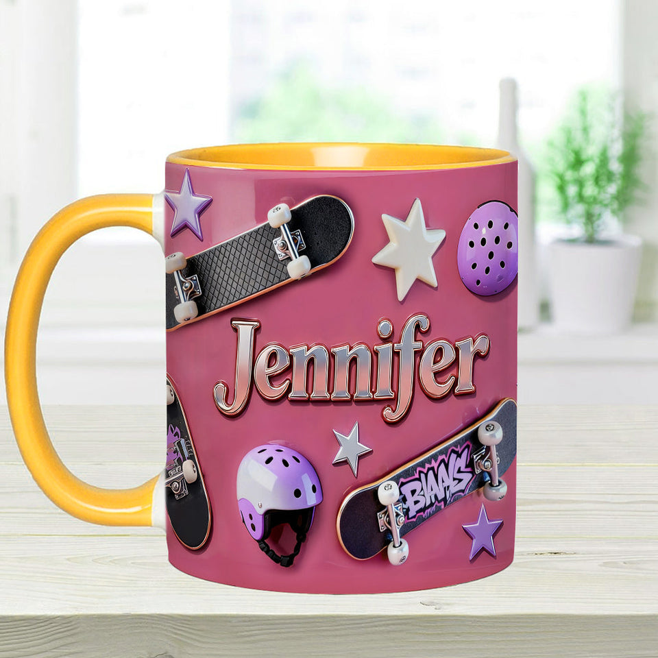 Love Skateboarding - Personalized Skateboarding Accent Mug & Coaster