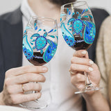 Turtle Waves - Personalized Turtle Wine Glass With Long Stem
