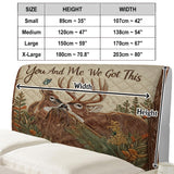 Deer Couple - Personalized Hunting Headboard Slipcover