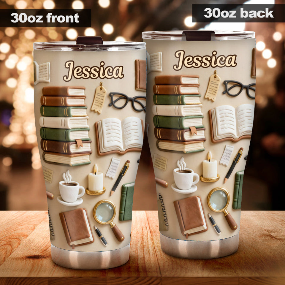 Just One More Chapter - Personalized Book Tumbler
