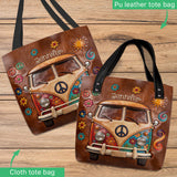 Floral Hippie Van - Personalized Hippie Tote Bag