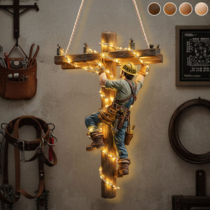 Keep The Light On - Personalized Lineman LED Light Acrylic Sign