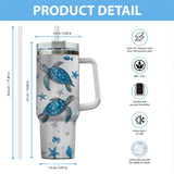 Just A Girl Who Loves Turtle - Personalized Turtle Tumbler With Handle
