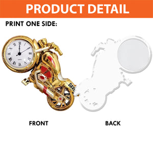 Time To Ride Motorcycle - Personalized Biker Acrylic Clock Plaque