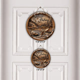 Gone Fishing - Personalized Fishing Round Wood Sign