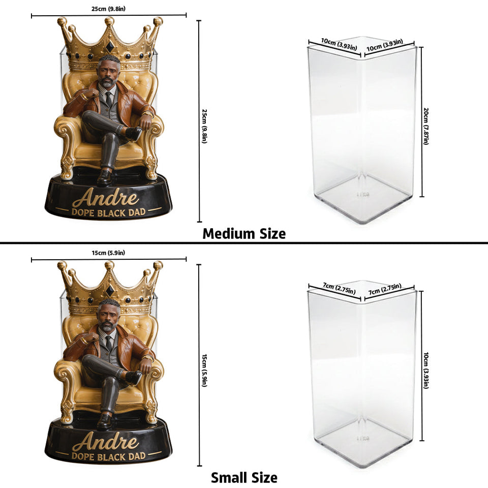 World's Dopest Dad - Personalized African American Acrylic Pot