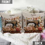 Love Sewing - Personalized Sewing Throw Pillow
