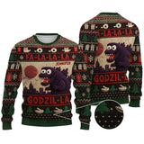 Godzilla Christmas Falala - Personalized Giant Monster Ugly Sweater