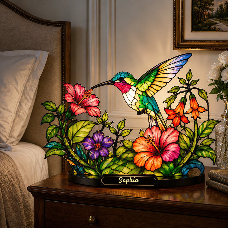 Beautiful Humming Bird - Personalized Hummingbird Acrylic LED Night Light